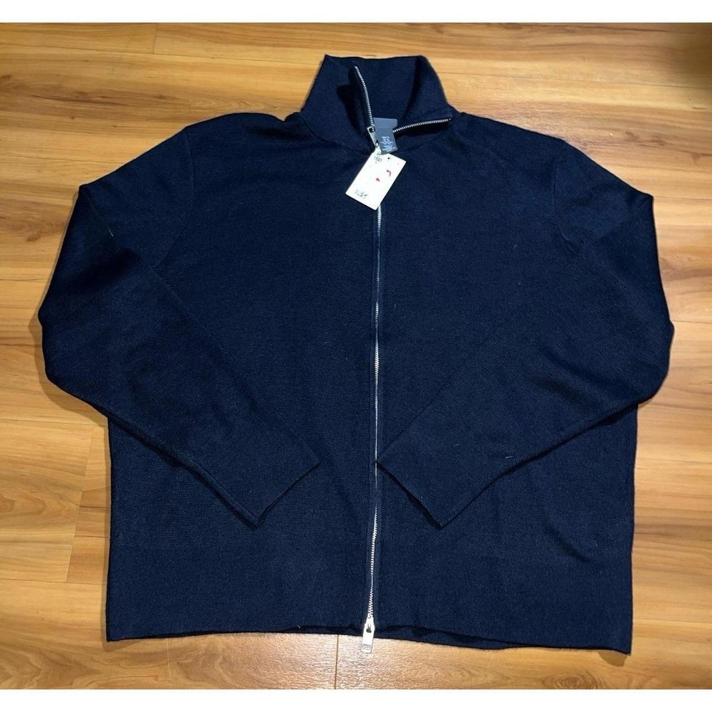 Mens NWT H&M Slim Fit Wool Blend Full Zip Sweater